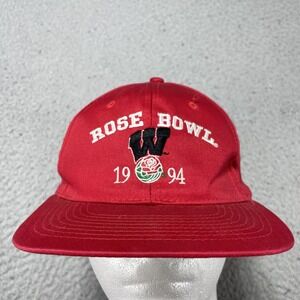 VTG Wisconsin Badgers Hat Cap Snap Back One Size Red Football 1994 Headmaster